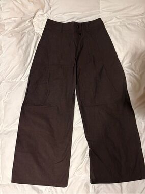 Insis Femme Chinese-inspired Wide-leg Pants Raw Umber NWOT